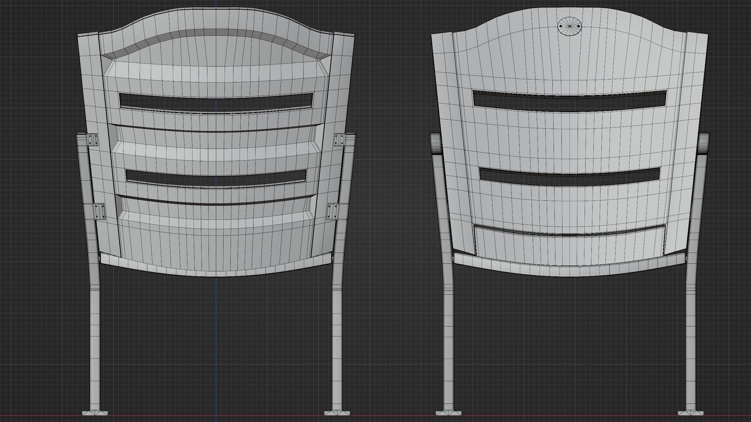Stadium Seat Low-poly 3D model_4