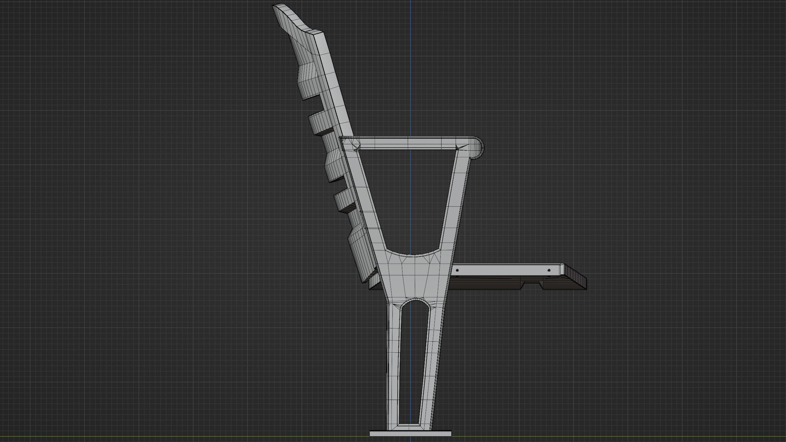 Stadium Seat Low-poly 3D model_5