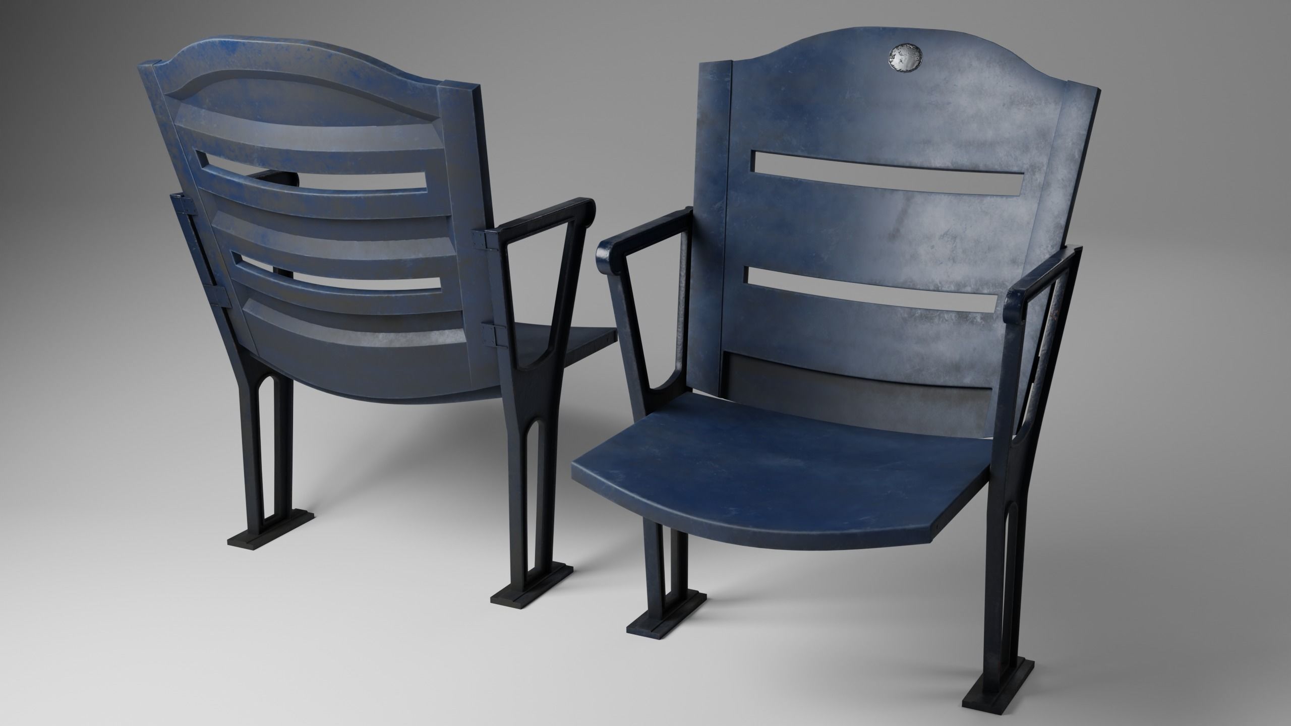 Stadium Seat Low-poly 3D model_3