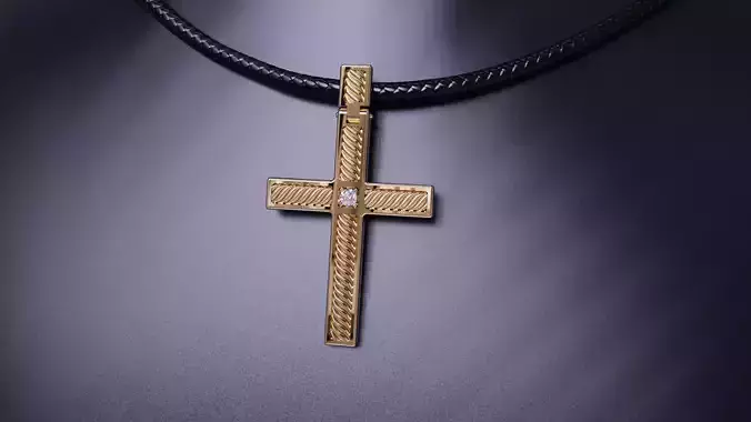 Pendant Cross with Braid