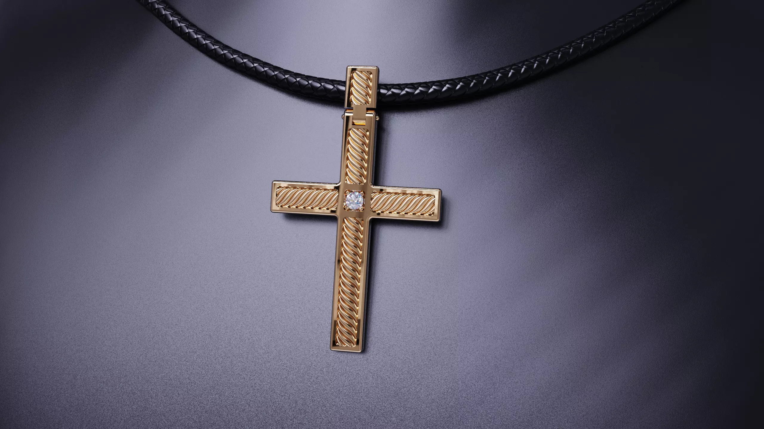 Pendant Cross with Braid 3D print model