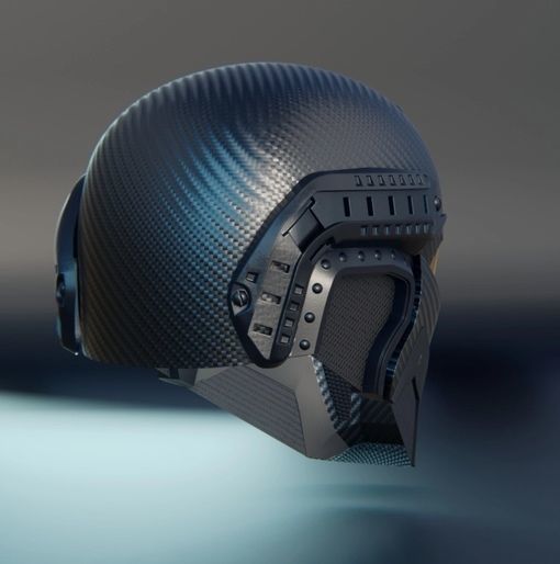 MIDJOURNEY DESIGN PRINTABLE HI-TECH HELMET STL 3D print model_9