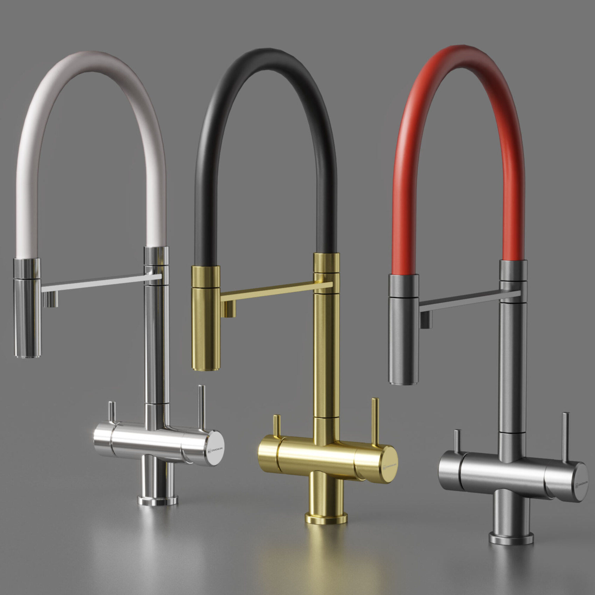 Mixer KANTO LG-BL and sink TAKI 74-UIF IN by Omoikiri 3D model_2