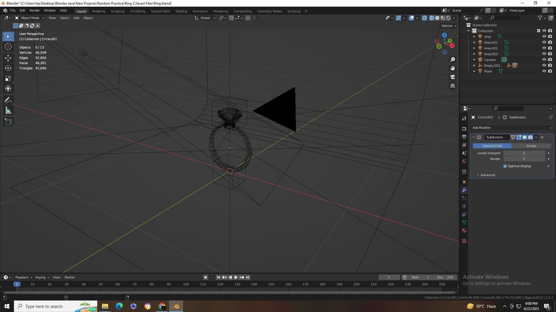 Diamond Ring Low-poly 3D model_11