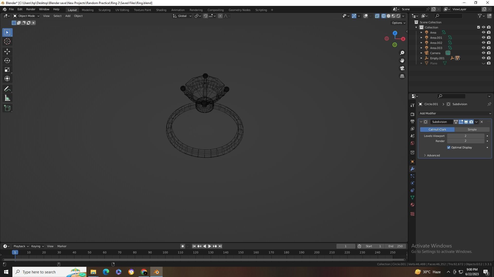 Diamond Ring Low-poly 3D model_10