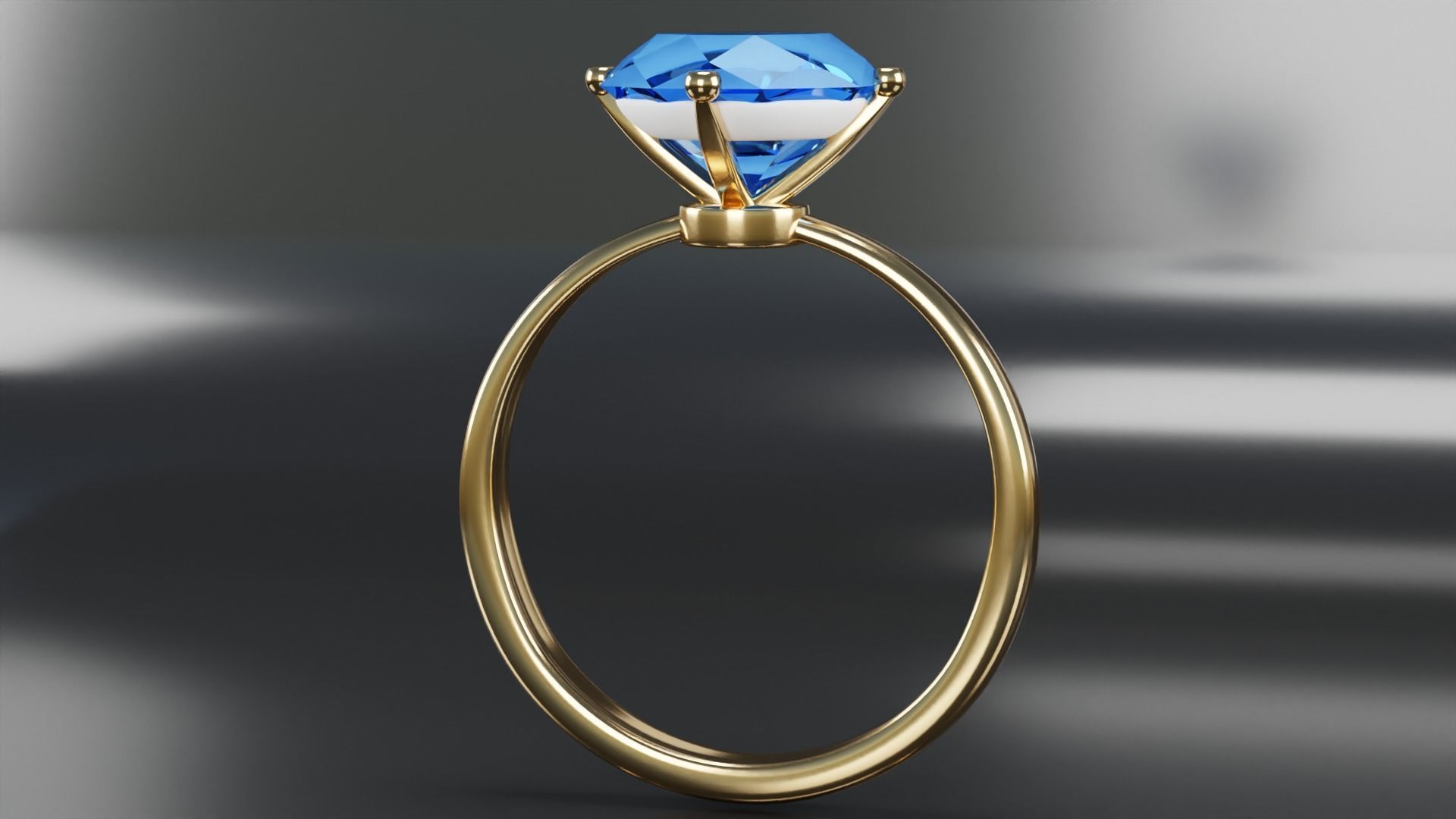 Diamond Ring Low-poly 3D model_1