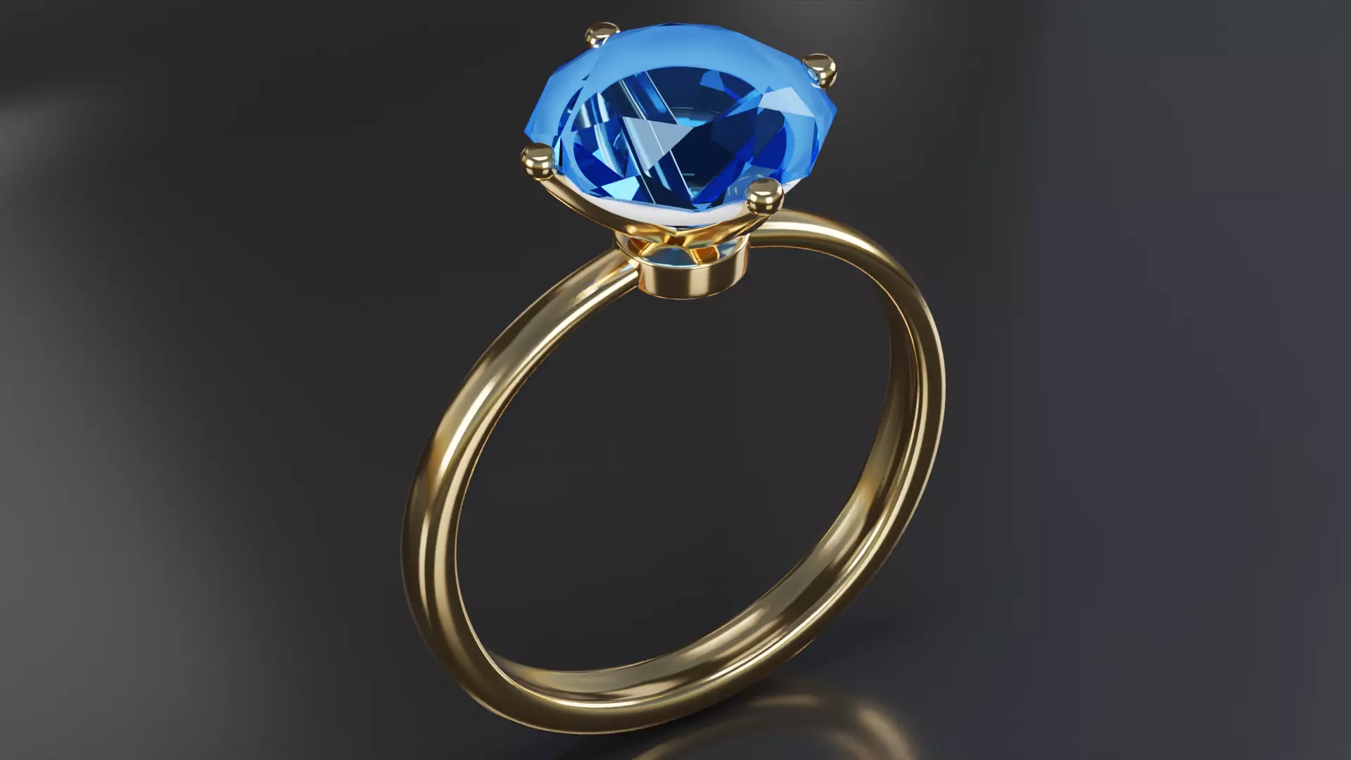 Diamond Ring Low-poly 3D model_0
