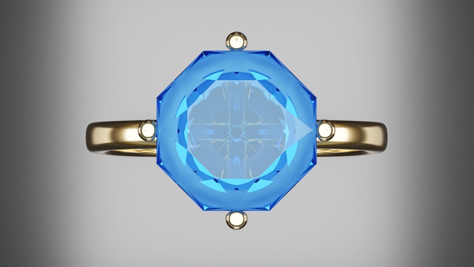 Diamond Ring Low-poly 3D model_2