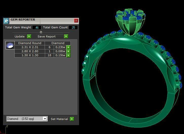 daimond ring 3D print model_11
