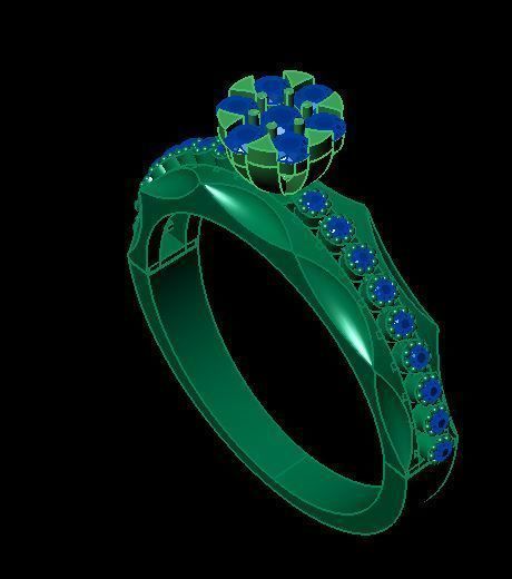 daimond ring 3D print model_4