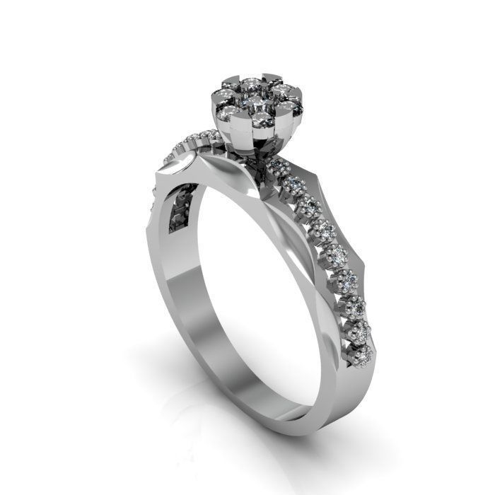 daimond ring 3D print model_1