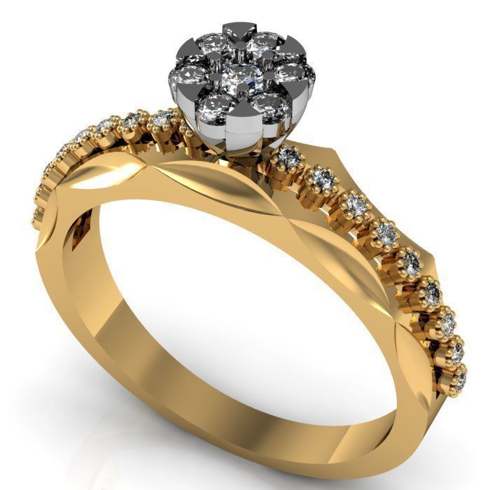 daimond ring 3D print model_2