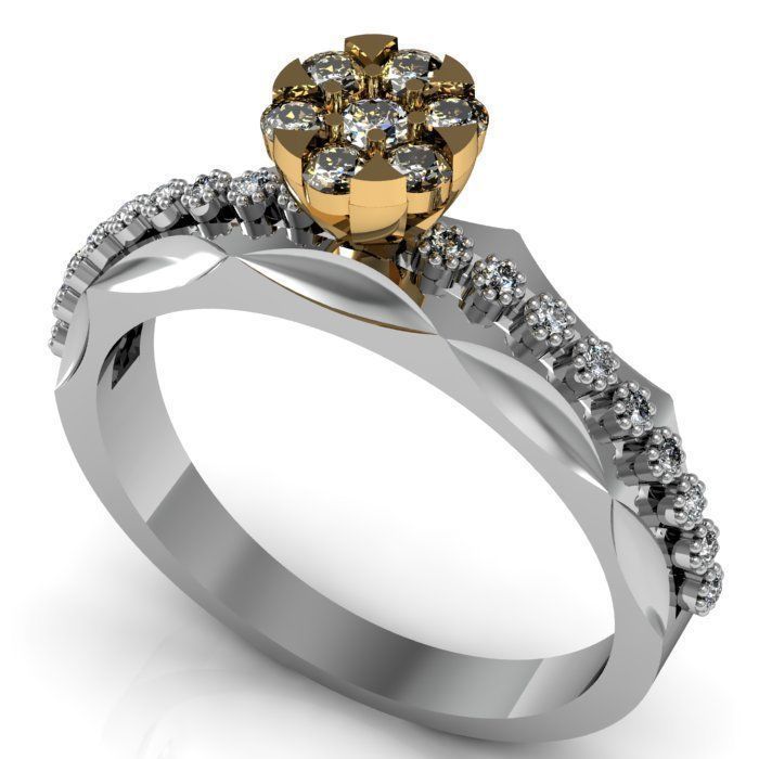 daimond ring 3D print model_3