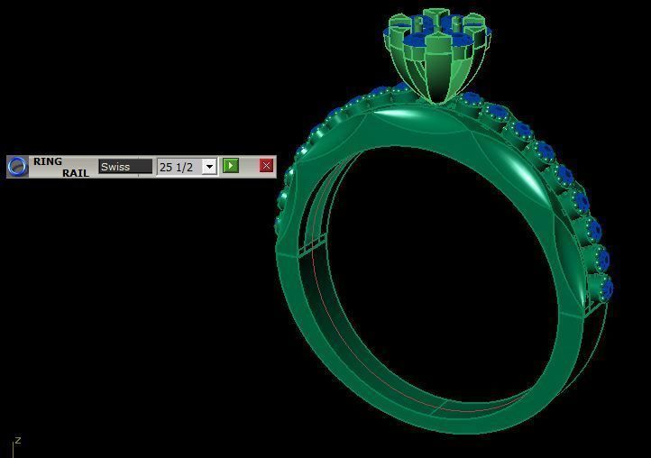 daimond ring 3D print model_9