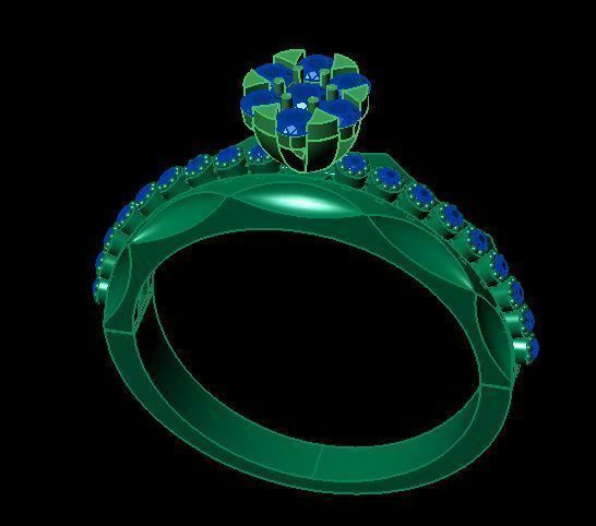 daimond ring 3D print model_5