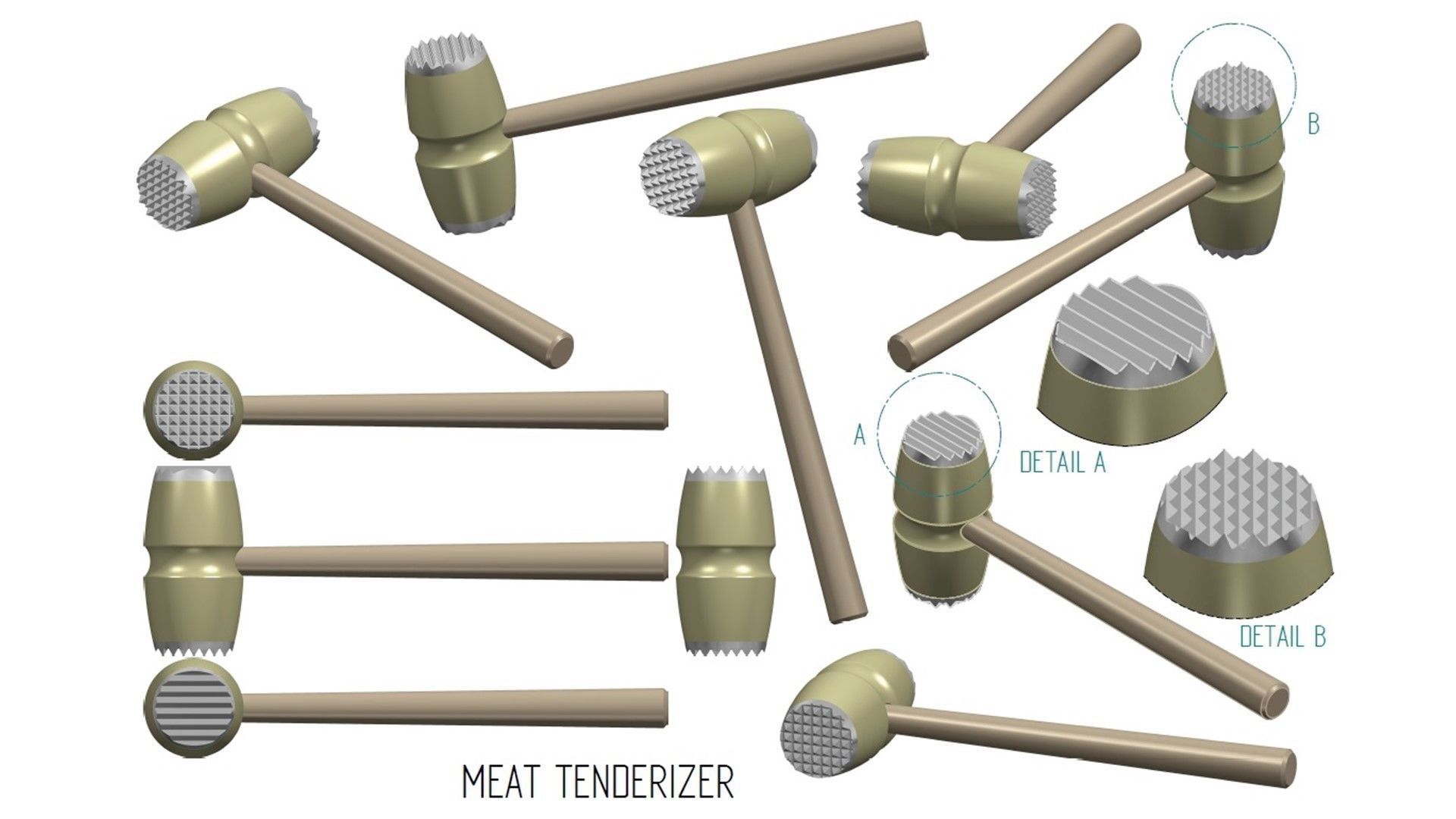 Meat Tenderizer 3D print model_4