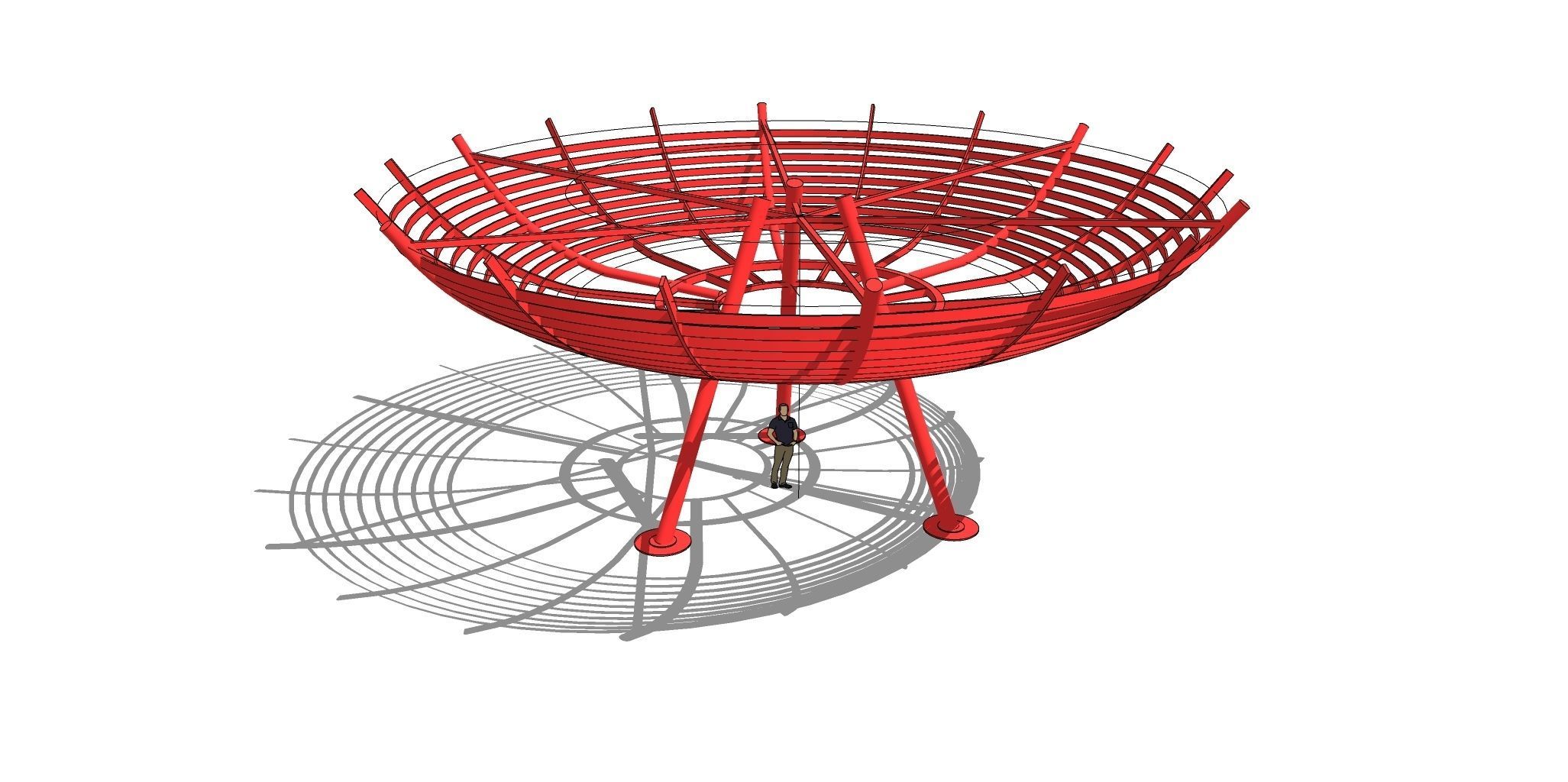 UFO Pavilion Sketchup Max Corona Render Low-poly 3D model_3