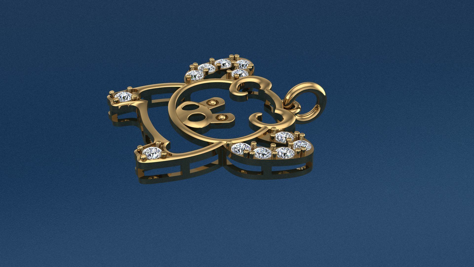 Pendant Pig 3D print model_2