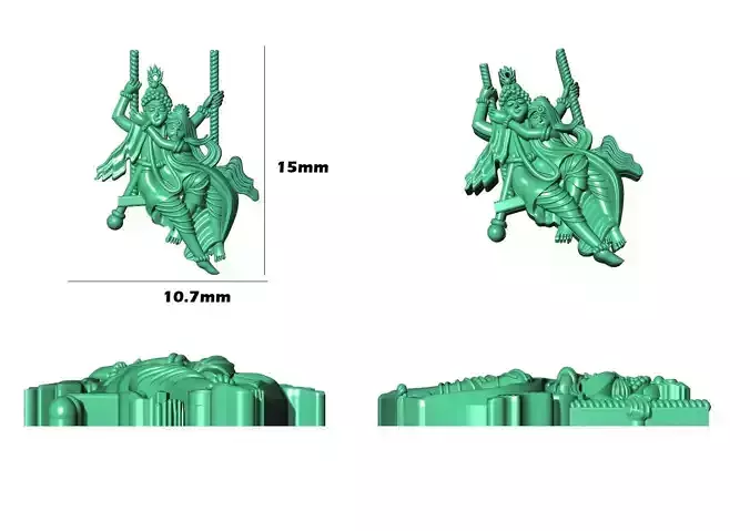 radha krihna jewelary design  3D print model