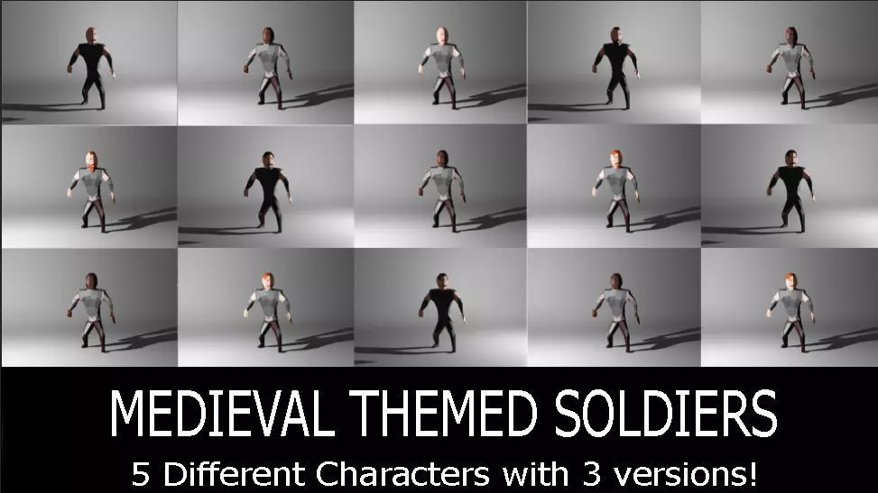 15 Low-Poly Characters with 6 Different Animations Low-poly 3D model_0