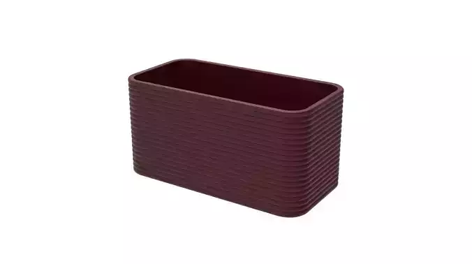 Rectangular Finned Vase - Pot - Pencil holder or planter 3D print model