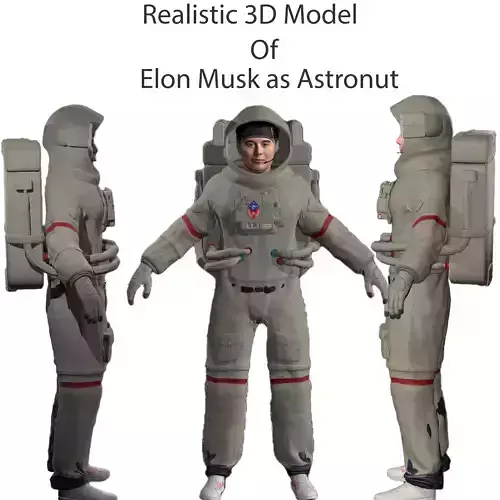 Elon Musk as Astronaut Low-poly 3D model