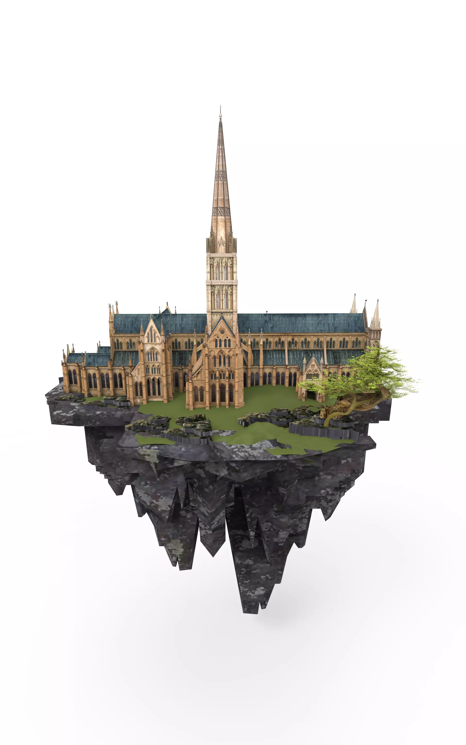 Flying Castle island 3D model_0