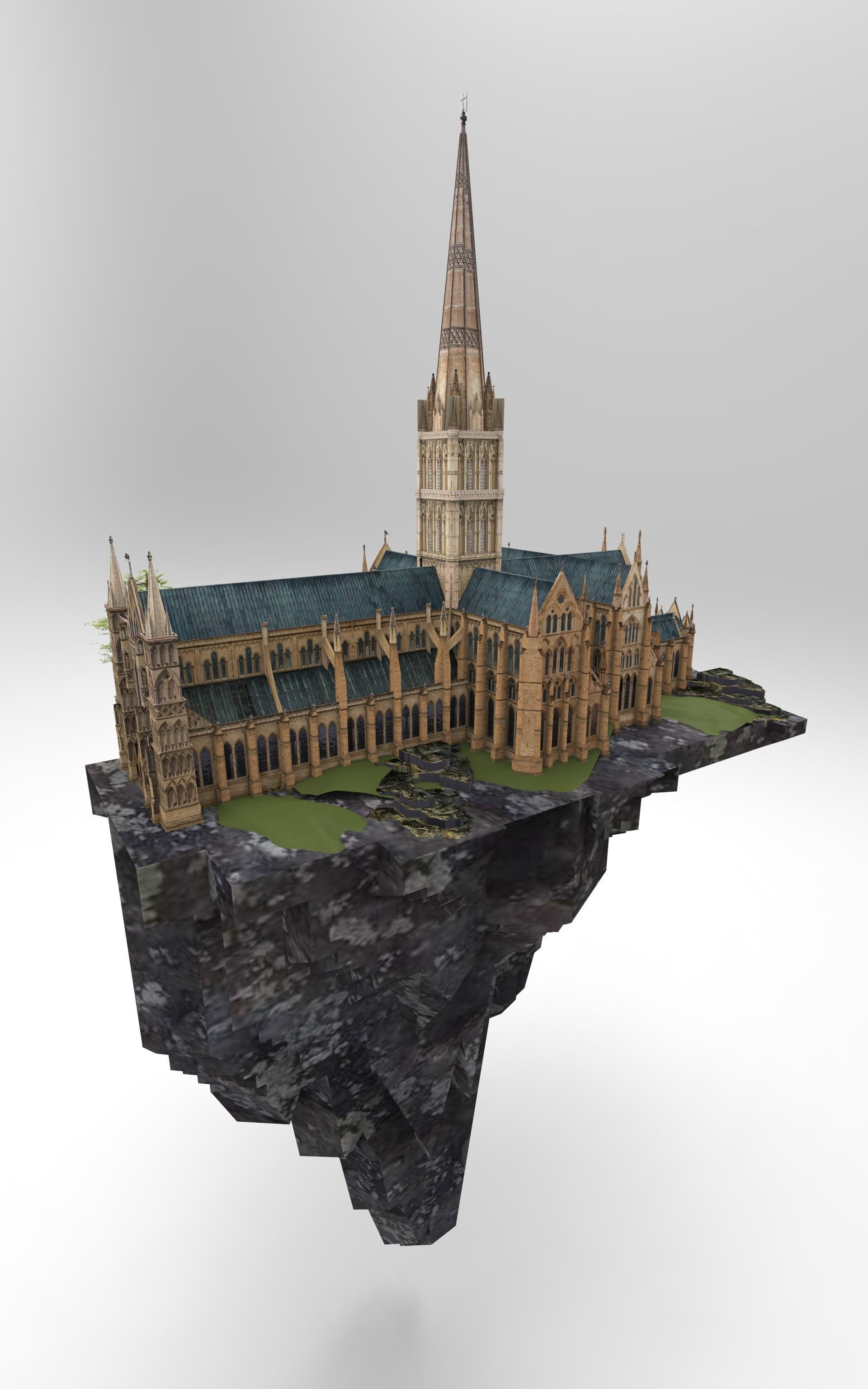 Flying Castle island 3D model_6
