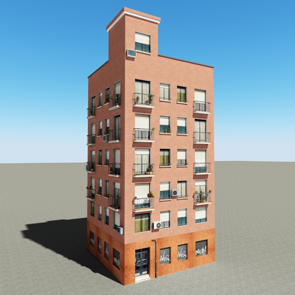 Building Collection 41-50 Low-poly 3D model_59