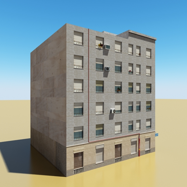 Building Collection 41-50 Low-poly 3D model_48