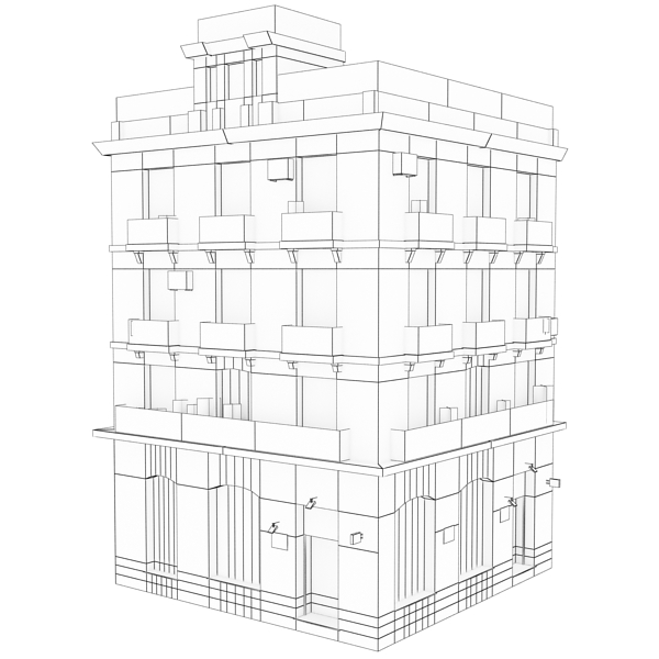 Building Collection 41-50 Low-poly 3D model_94