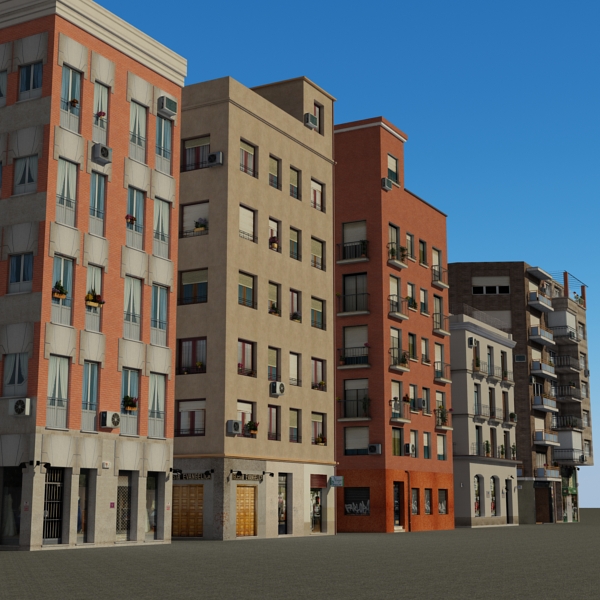 Building Collection 41-50 Low-poly 3D model_2