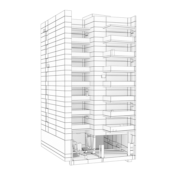 Building Collection 41-50 Low-poly 3D model_135