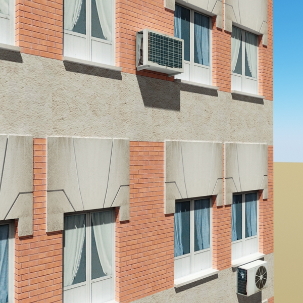 Building Collection 41-50 Low-poly 3D model_12