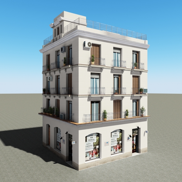 Building Collection 41-50 Low-poly 3D model_85