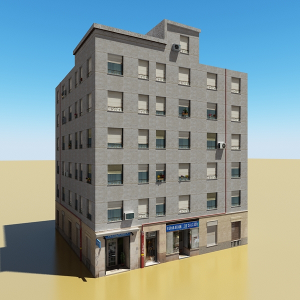 Building Collection 41-50 Low-poly 3D model_47