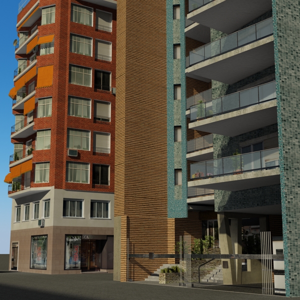 Building Collection 41-50 Low-poly 3D model_4