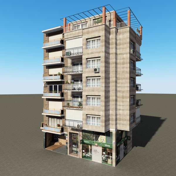 Building Collection 41-50 Low-poly 3D model_99