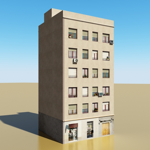 Building Collection 41-50 Low-poly 3D model_34