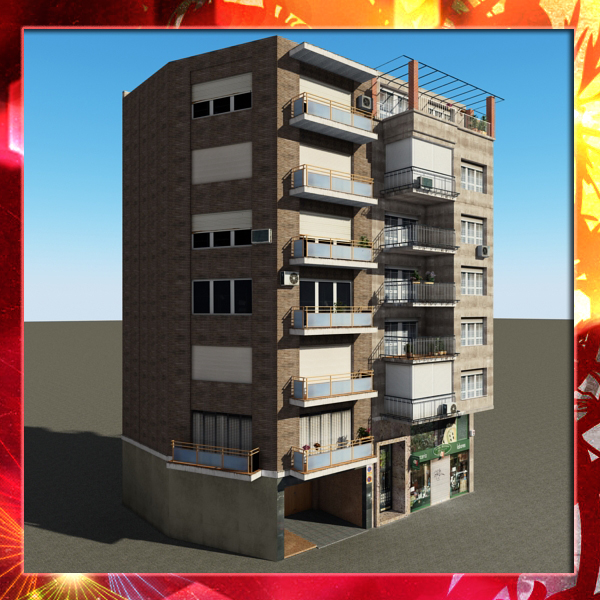 Building Collection 41-50 Low-poly 3D model_97