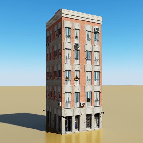Building Collection 41-50 Low-poly 3D model_6