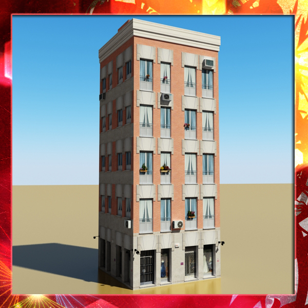 Building Collection 41-50 Low-poly 3D model_5