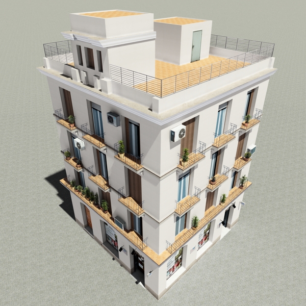 Building Collection 41-50 Low-poly 3D model_87