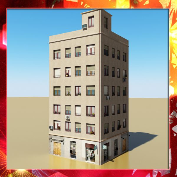 Building Collection 41-50 Low-poly 3D model_32