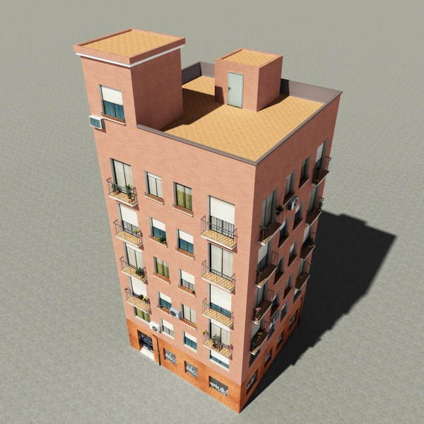 Building Collection 41-50 Low-poly 3D model_61