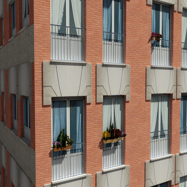 Building Collection 41-50 Low-poly 3D model_13