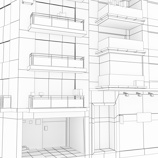 Building Collection 41-50 Low-poly 3D model_110