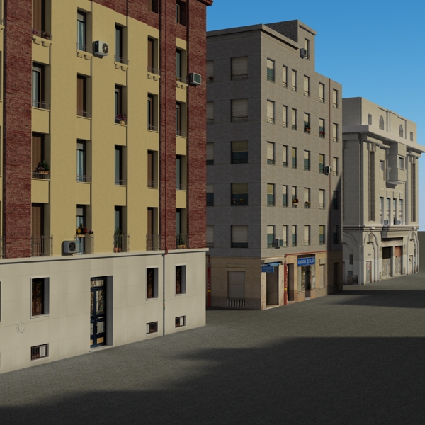 Building Collection 41-50 Low-poly 3D model_3