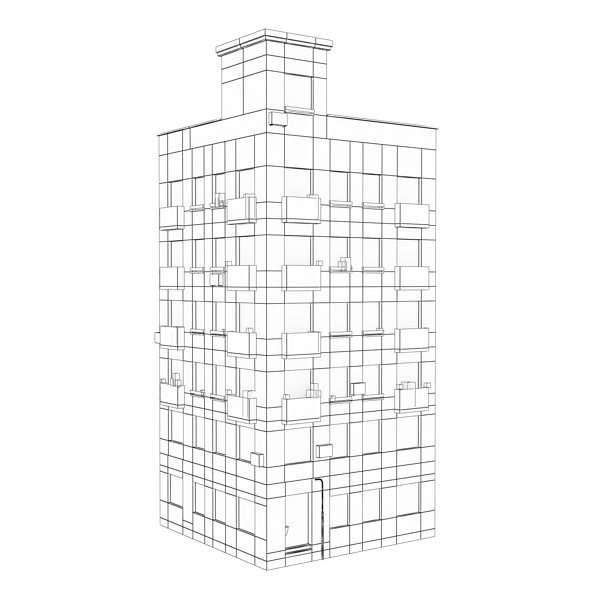 Building Collection 41-50 Low-poly 3D model_68