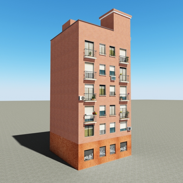 Building Collection 41-50 Low-poly 3D model_60